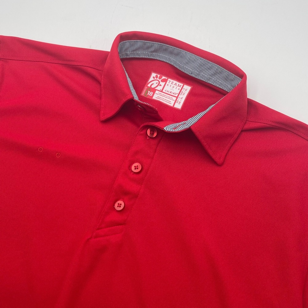 Chick-fil-A Team Style Oobe Red Recycled Polyester Polo Shirt Mens Large L